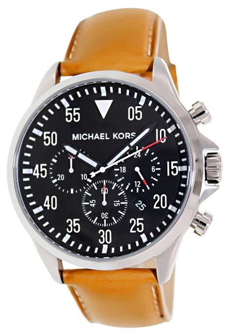 michael kors mens brown watch|michael kors black chronograph watch.